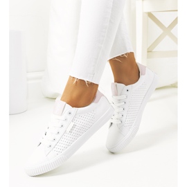 Sneakers bianche da donna Big Star HH274073 bianco rosa 1