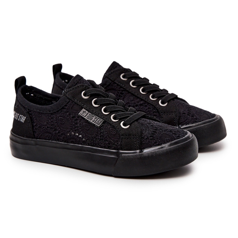 Sneakers nere traforate Big Star JJ374011 nero 2