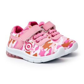 FR1 Scarpe Sportive Per Bambini Con Velcro Rosa Bethy 1