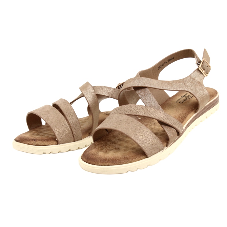 Golden Metallic Women's Evento 20SD14-2064 Sandals marrone 3