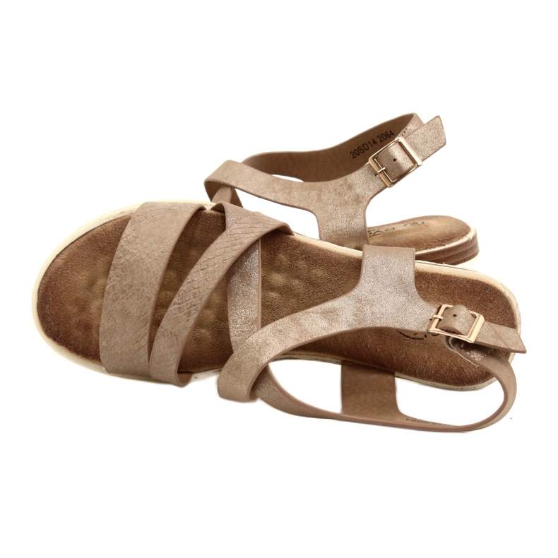 Golden Metallic Women's Evento 20SD14-2064 Sandals marrone 5