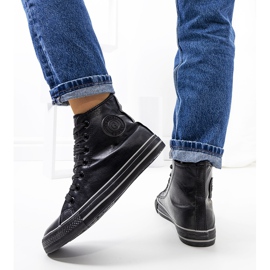 Sneakers alte alla caviglia nere isolate di Lade nero 2