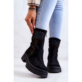 Stivali in pelle Workers Nicole Black 2711 nero 2