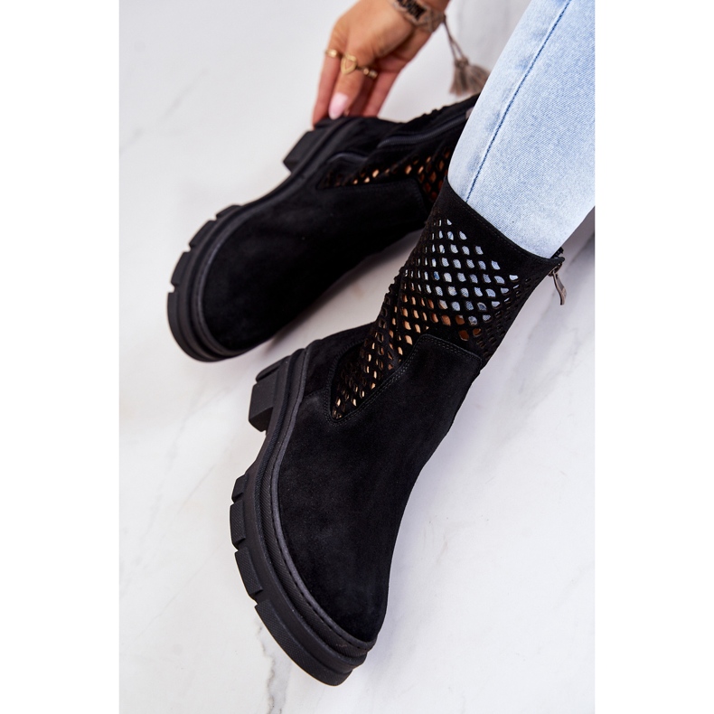 Stivali in pelle Workers Nicole Black 2711 nero 1