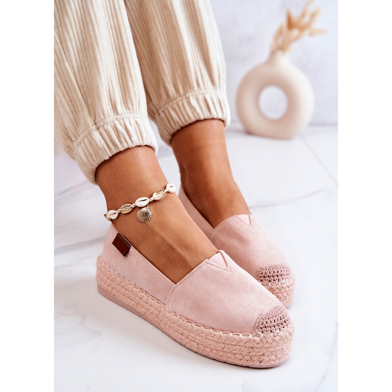 FB2 Espadrillas slip-on in camoscio rosa Lesley 1