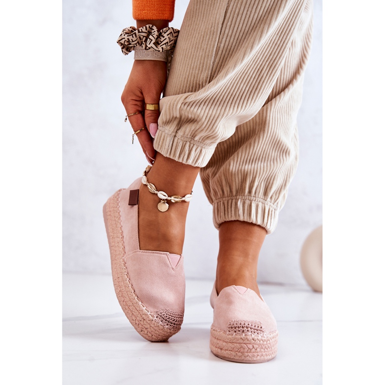 FB2 Espadrillas slip-on in camoscio rosa Lesley 2