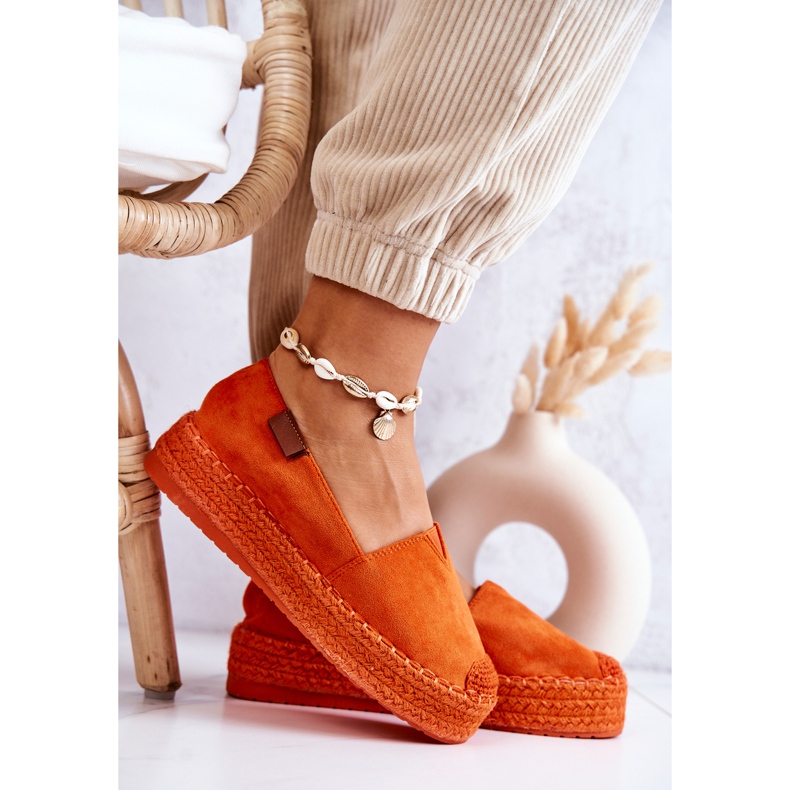FB2 Espadrillas slip-on in pelle scamosciata arancioni Lesley arancia 1