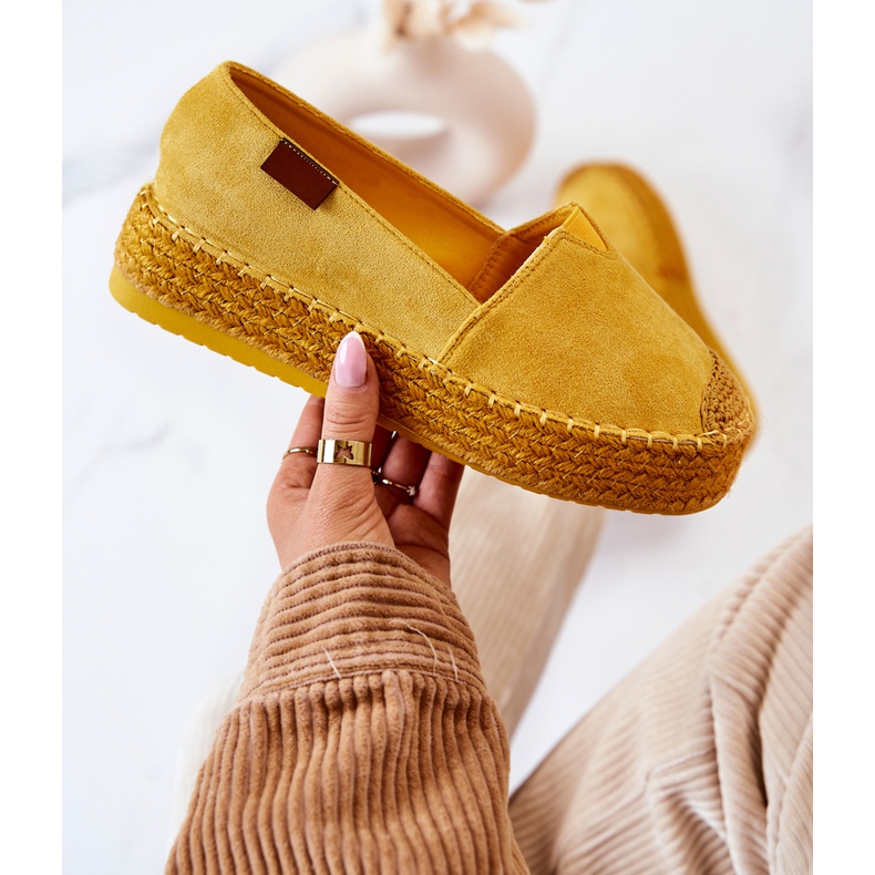 FB2 Espadrillas slip-on in camoscio giallo Lesley 1