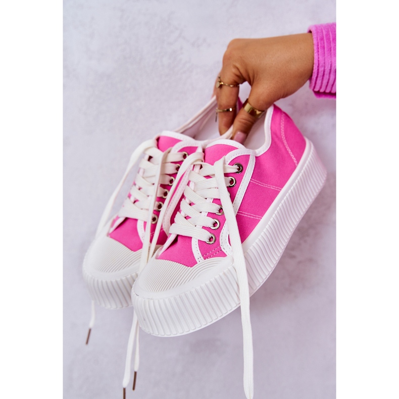 Sneakers basse su piattaforma Mischa rosa 2