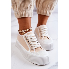 Sneakers basse su piattaforma Mischa beige 1