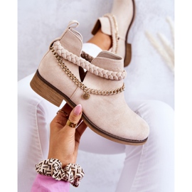 PS1 Stivali In Pelle Scamosciata Con Catena Talitha Beige 1