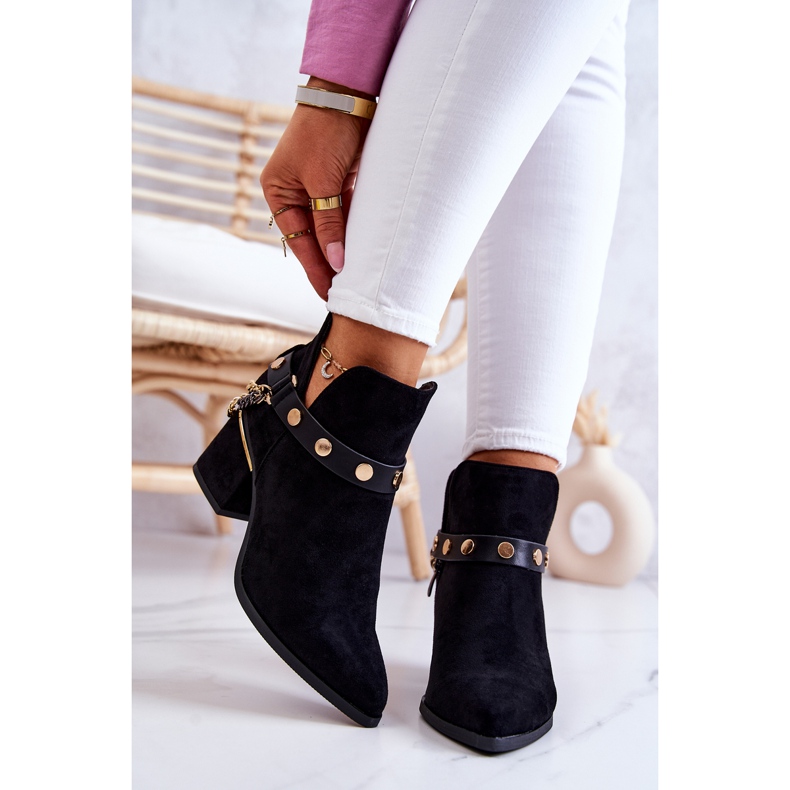 PS1 Stivali Da Donna In Pelle Scamosciata Con Catene Neri Tracy nero 2