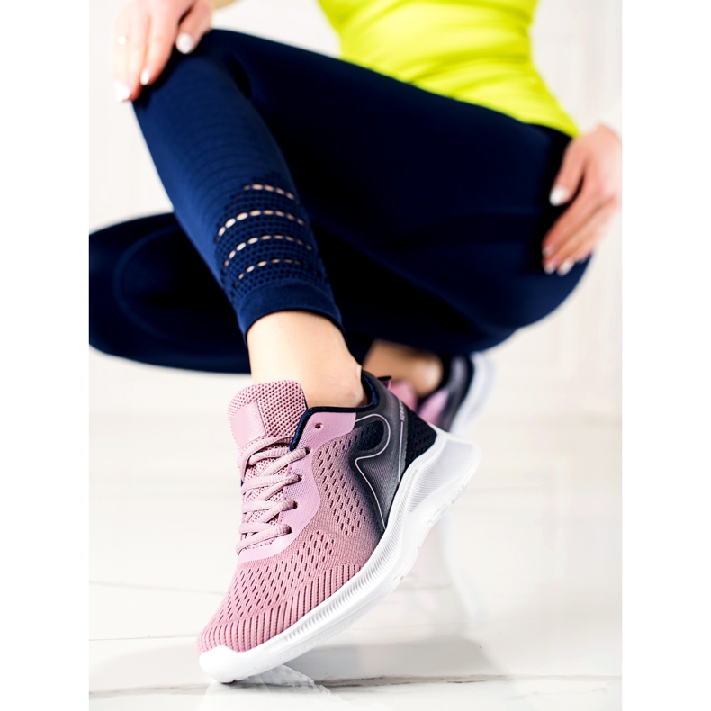 TRENDI Sneaker sportive alla moda viola rosa 1