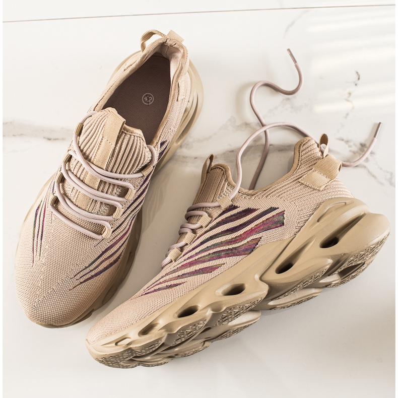 TRENDI Sneakers da uomo alla moda beige 1