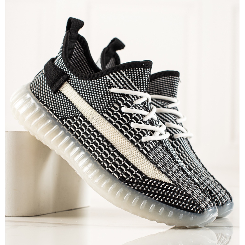 TRENDI Sneakers da uomo comode bianco nero 1