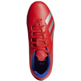 Scarpe da calcio Adidas X 18.4 Tf Jr BB9417 rosso arance e rossi 1