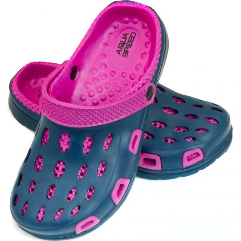 Pantofole Aqua-speed Silvi, col 49, rosa e blu navy 1