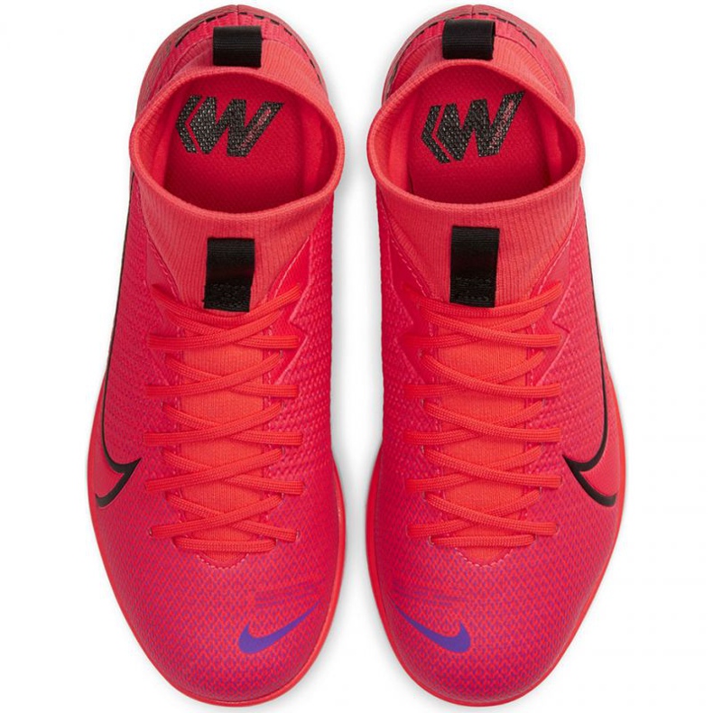 Scarpe indoor Nike Mercurial Superfly 7 Academy Ic Jr AT8135-606 rosso arance e rosse 1