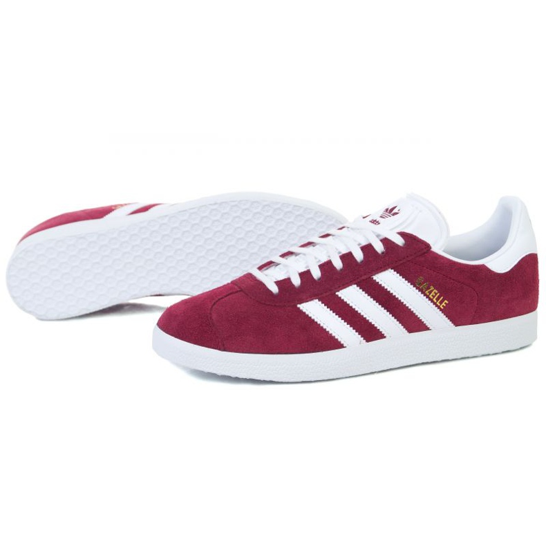 Scarpe Adidas Gazelle M B41645 bianco rosso 1