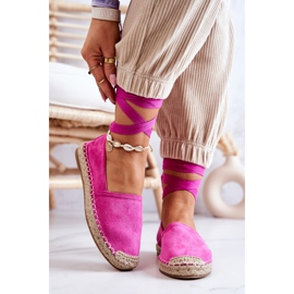 FB1 Espadrillas in camoscio allacciate Fucsia Ismann rosa 2