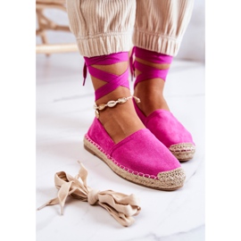 FB1 Espadrillas in camoscio allacciate Fucsia Ismann rosa 1