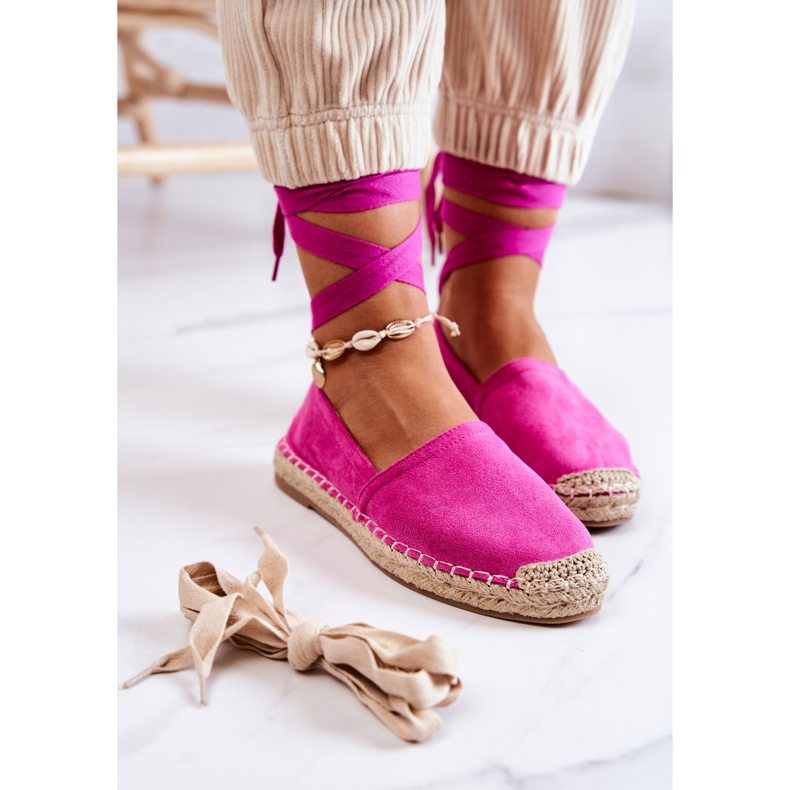 FB1 Espadrillas in camoscio allacciate Fucsia Ismann rosa 1