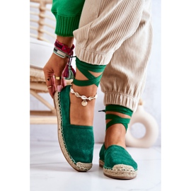 FB1 Espadrillas in camoscio allacciate Ismanne verde scuro 2
