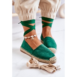FB1 Espadrillas in camoscio allacciate Ismanne verde scuro 1
