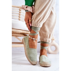FB1 Espadrillas in camoscio Ismanne verdi allacciate verde 2