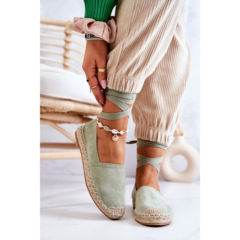 FB1 Espadrillas in camoscio Ismanne verdi allacciate verde 2