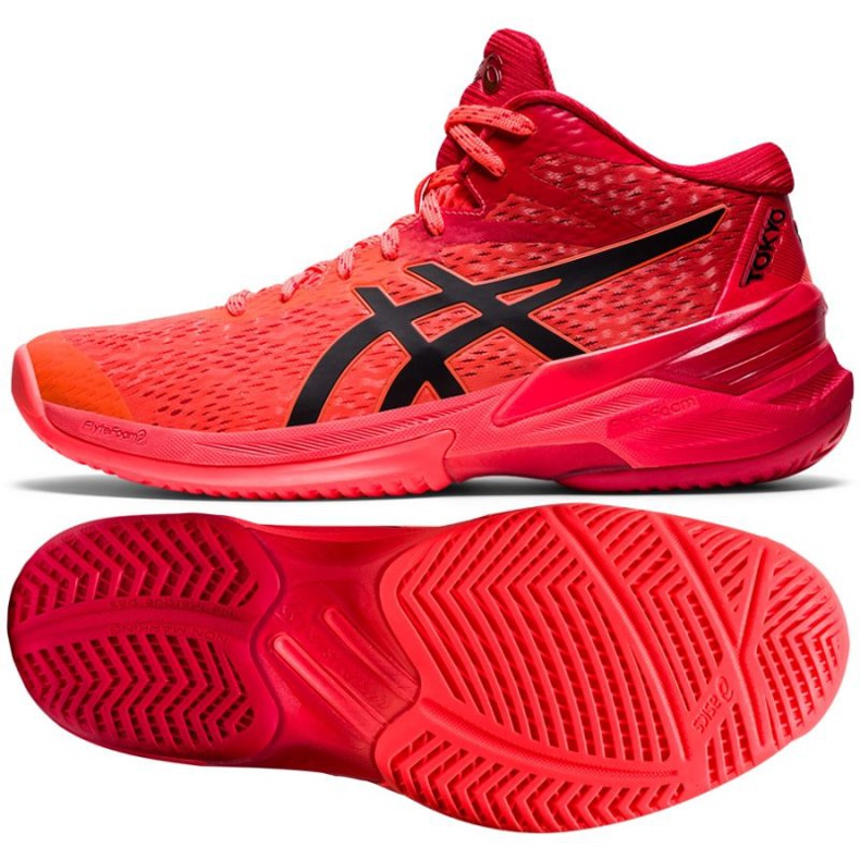 Scarpe da pallavolo Asics Sky Elite Ff Mt Tokyo W 1052A048 701 multicolore arance e rossi 1