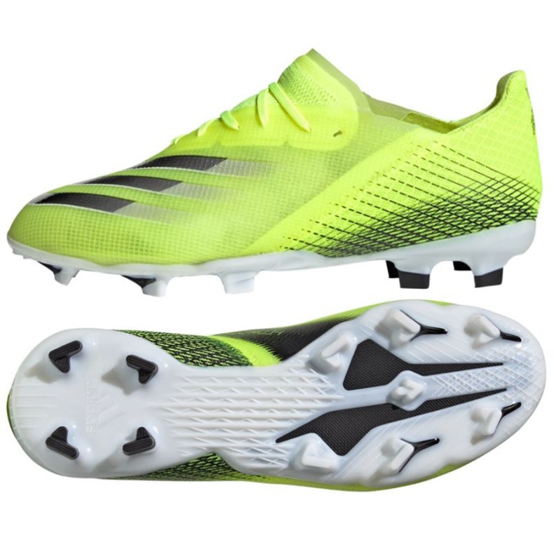 Scarpe da calcio Adidas X Ghosted.1 Fg Jr FW6955 neon bianco, giallo-verde verde 1