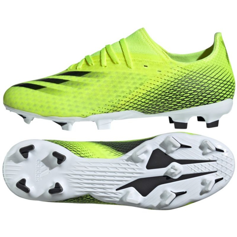 Scarpe da calcio Adidas X Ghosted.3 Fg M FW6948 bianco, giallo-verde neon verde 1