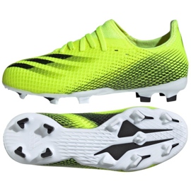 Scarpe da calcio Adidas X Ghosted.3 Fg Jr FW6934 neon bianco, giallo-verde verde 1