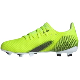 Scarpe da calcio Adidas X Ghosted.3 Fg Jr FW6934 bianco, giallo-verde neon verde 2