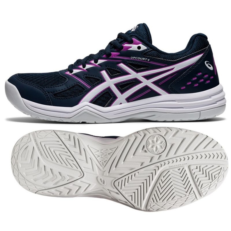Asics Upcourt 4 W 1072A055 401 scarpe da pallavolo nero blu navy 1