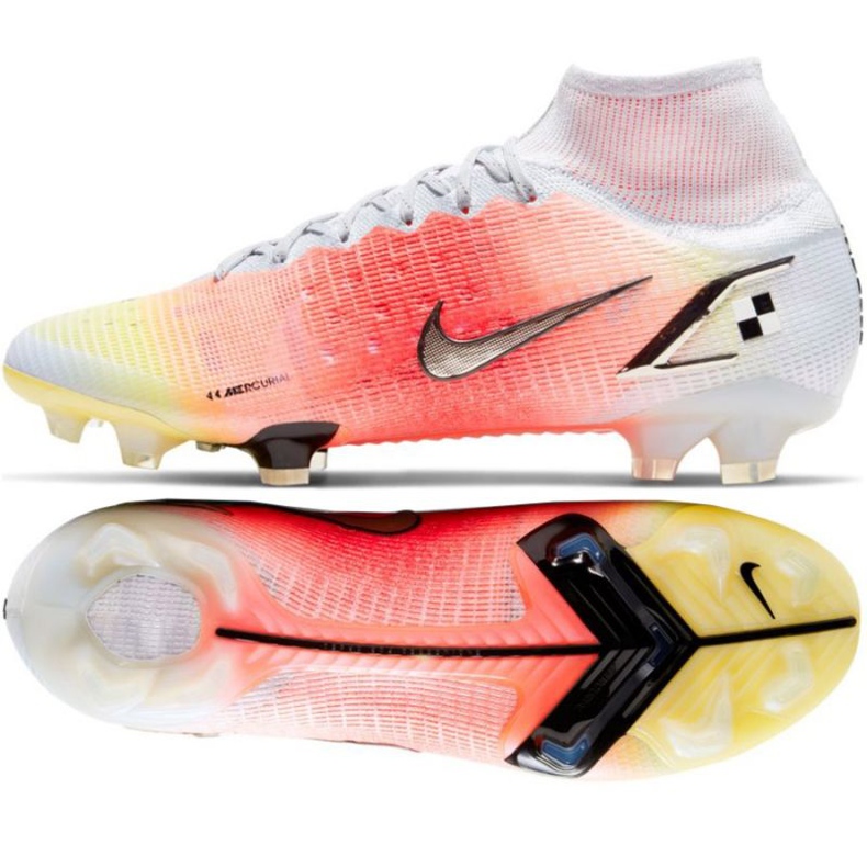 Nike Mercurial Superfly 8 Elite Mds Fg M CV0959 108 scarpe da calcio rosso, bianco, arancione arance e rossi 1