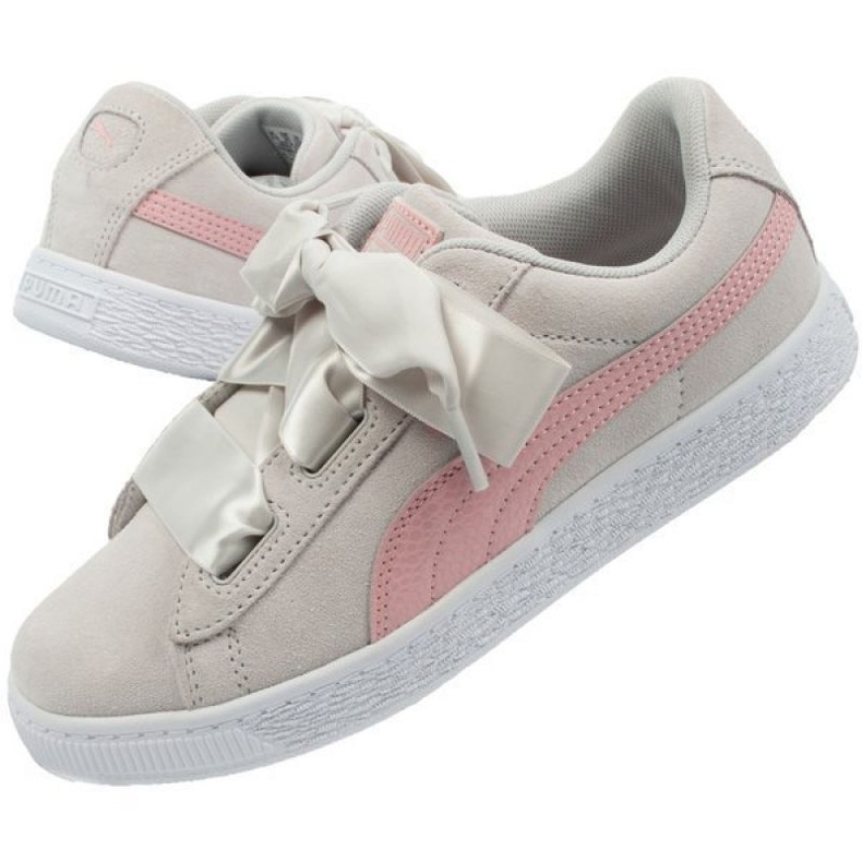 Puma Suede Heart Circles Jr 370569 01 scarpe rosa grigio 1