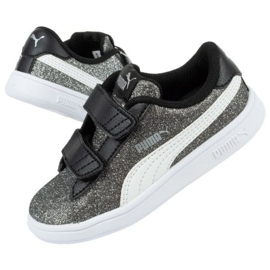 Puma Smash V2 Glitz Glam Jr 367380 04 nero argento 1