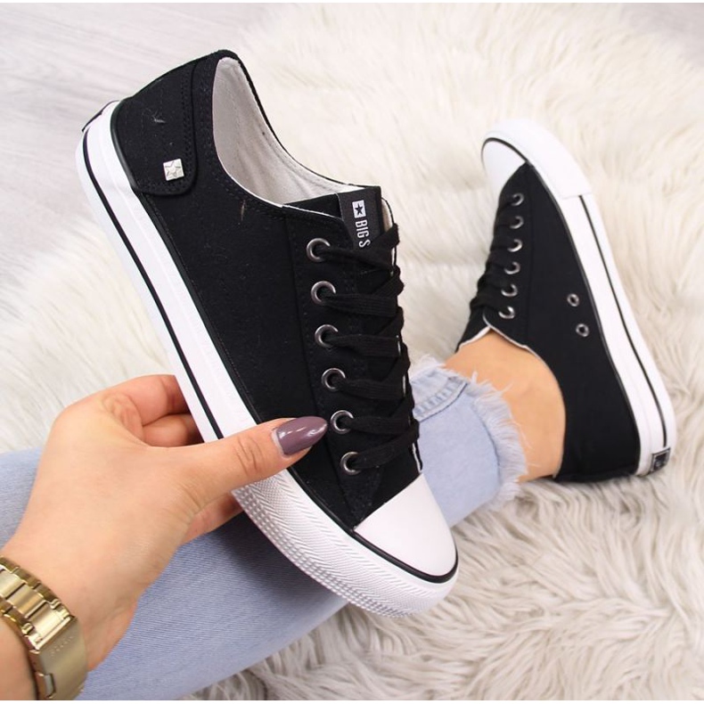 Sneakers basse Big Star W DD274338 nere bianco nero 1