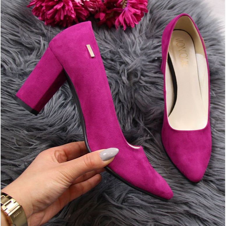 Décolleté sul palo di Monique W AN866H fucsia bianco rosa 1