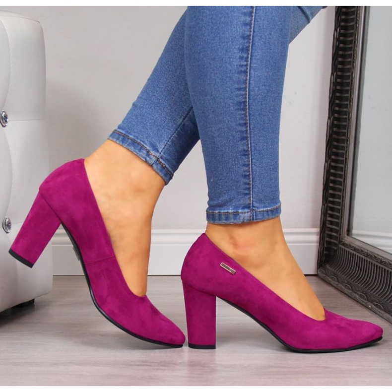 Décolleté sul palo di Monique W AN866H fucsia bianco rosa 2