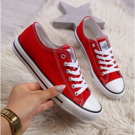 Sneakers basse in tessuto NEWS W EVE8D red rosso blu navy 1