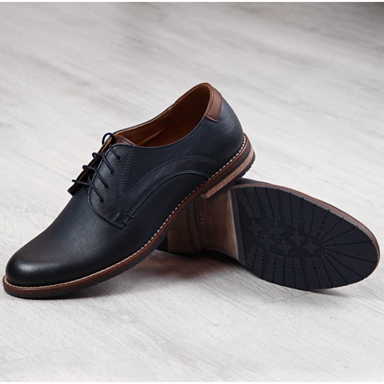 Scarpe in pelle Gregor M 1836 blu navy 1