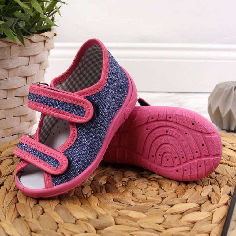 Pantofole da casa Nazo TEX4B, blu navy e rosa 2