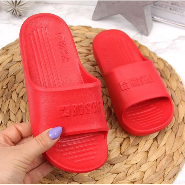 Pantofole in schiuma rosse Big Star Jr GG374809 bianca rosso 1