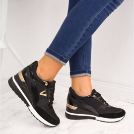 Sneakers con zeppa Potocki W WM747A nere nero d'oro 2