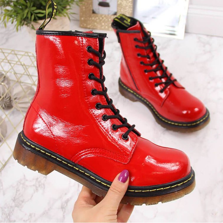Caldi stivali stringati in pelle Filippo W PAW77D rosso 1