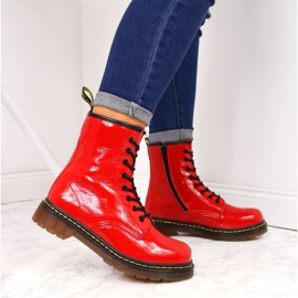 Caldi stivali stringati in pelle Filippo W PAW77D rosso 2