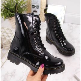 Stivali in pelle laccata nera Filippo W PAW80B nero 1